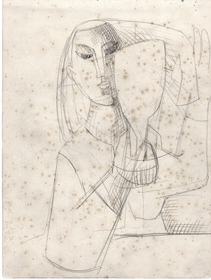 Blatt Nr.9  1953   ( R )     Mädchen mit Spiegel    1957     9-28