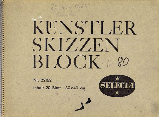 Skizzenblock  80  Datum  20.7.1965   17 Blätter