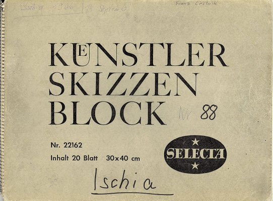Skizzenblock  88  Datum  14.9.1966   34 Blätter ( Urlaub auf  Ischia )