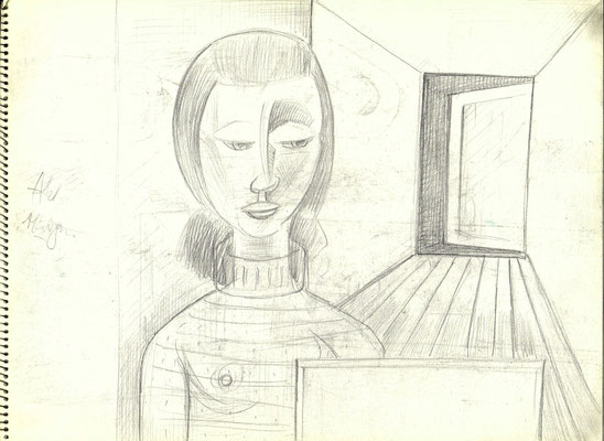 Blatt Nr. 2   12.1966   ( Öl )   Mädchenkopf  1958   V.V.233