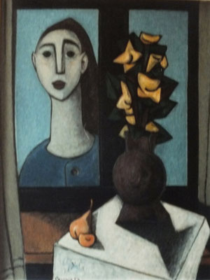 Frau am Fenster  1954    78 x 99
