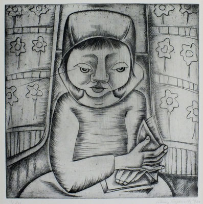 Lesendes Mädchen  1960  29,5 x 30