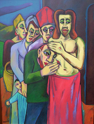 Christus und der ungläubige Thomas  2006  85 x 100