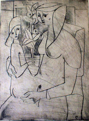 Mutter mit Kind  1955  23,5 x 31,5