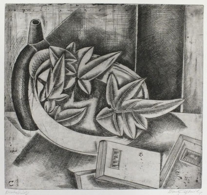 Stillleben mit Blätter  1960  31,5 x 29,5             ( 3 )