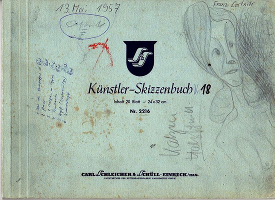 Skizzenblock 18   Datum 13.5.1957   21 Blätter