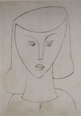 Mädchen mit langem Haar  1957  23,5 x 33