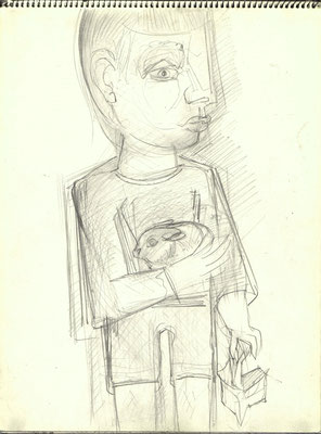 Blatt Nr. 14  2.1976  ( 2xR ) Junge mit Hase links  1996  15 - 16, rechts  1996  15 - 17  ( Öl )  2008  24 - 24