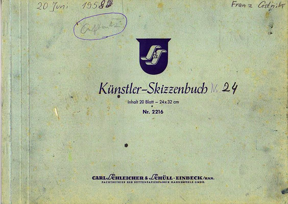 Skizzenblock  24    Datum  6.1958    39 Blätter