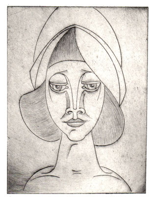 Mädchen mit Kappe  1977  13,5 x 18              ( 1 )