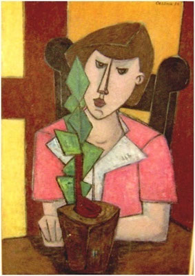 Frau mit Gewächs 1954  85 x 116  V.V. 210-3
