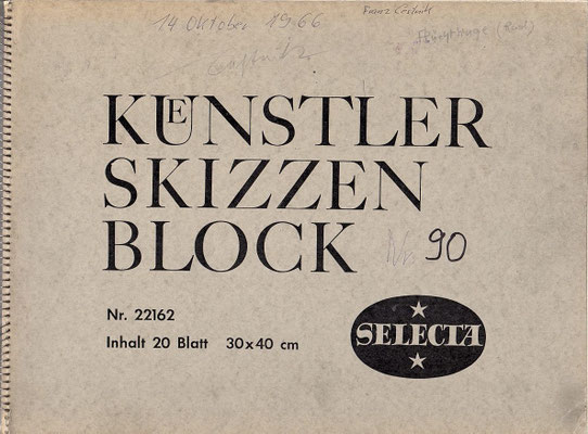Skizzenblock  90  Datum  14.10.1966   23 Blätter