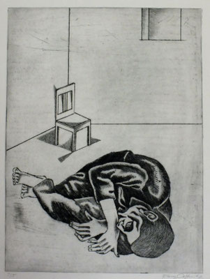 Liegender ( Gefängnis )  1981  29,5 x 39,5           ( 8 )