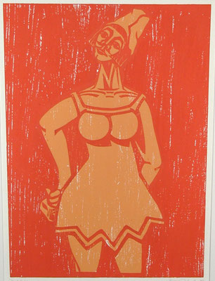 Weiblicher Harlekin  1983  40 x 55      Platte vorhanden
