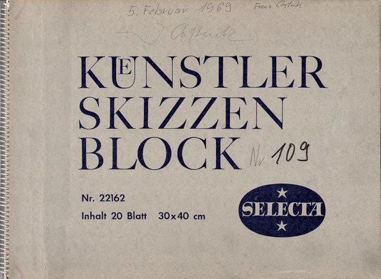 Skizzenblock  109  Datum  5.2.1969   16 Blätter