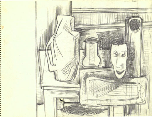 Blatt Nr. 32   10.1962   ( Öl )   Stillleben mit Maske  1964   2 - H5