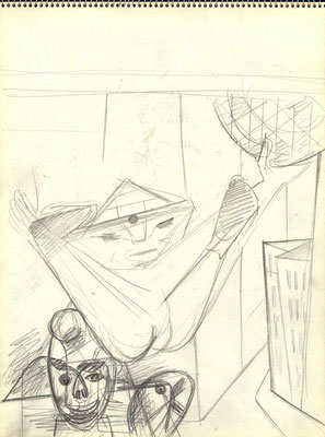 Blatt Nr.13  5.1967  ( Öl )  Balncierender Clown   V.V.155