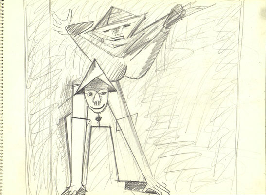 Blatt Nr. 12  5.1967  ( Öl )  Balancierender Clown  V.V. 155