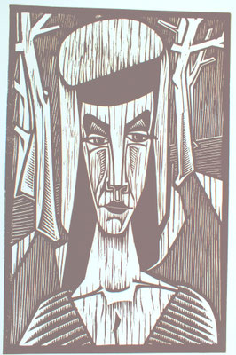 Mädchen im Wald  1983  40 x 60          Platte vorhanden