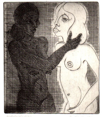 Zwei stehende Akte II  1977 14,5 x 17