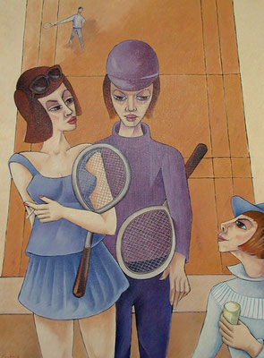 Tennis Paar  1985  90 x 120