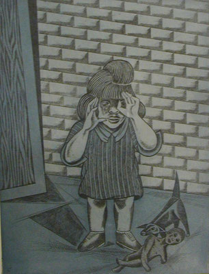 Kind mit Puppe  1979  30 x 39,5 ( Ätz )      ( 3 )