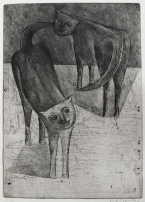 Katzen  1955  22 x 31             ( 3 )
