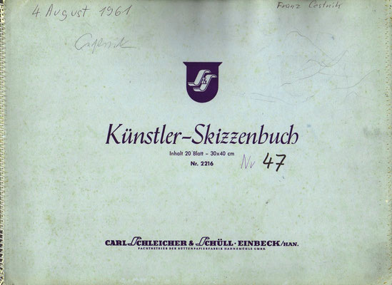 Skizzenblock  47  Datum  4.8.1961   18 Blätter