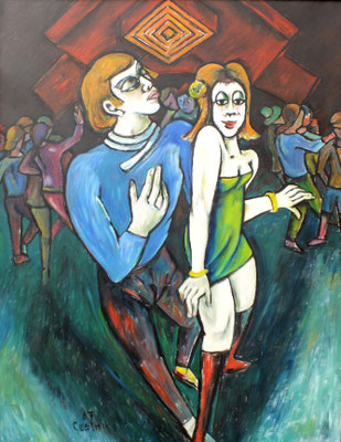 Agressieves Tanzpaar  2007  85 x 110   1.Bild verkauft Rainer Cestnik 27.8.2022  V.V. 30