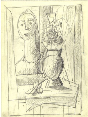 Blatt Nr.11   10.1954   ( Öl )  Frau vor dem Fenster  1954   V.V.23