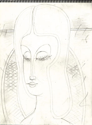 Blatt Nr. 11  8.1983 ( R ) Mädchen mit langem Haar 1992  15 - 9, ( H ) Frau vor Sessel  1984  5 - 5, ( Öl ) Mädchenbildnis 2002 16 - 3 