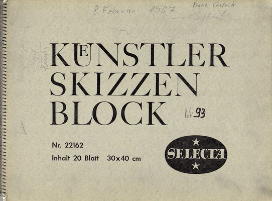 Skizzenblock  93  Datum  8.2.1967   16 Blätter