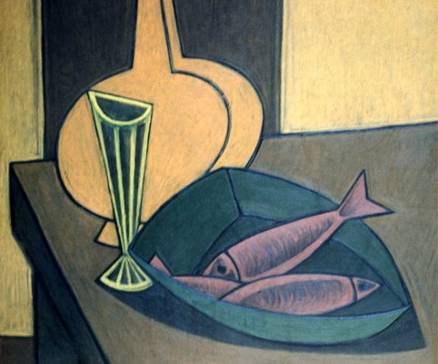 Stillleben mit Fischen  1957  68 x 66  V.V. 185