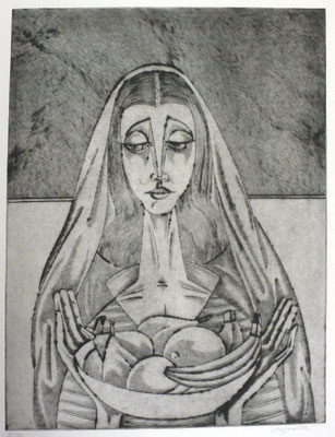 Frau mit Obstschale  1996  30 x 39          ( 4 )