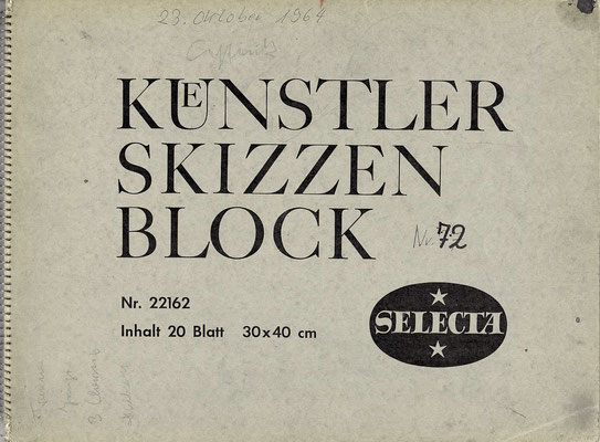 Skizzenblock  72  Datum 23.10.1964   28 Blätter