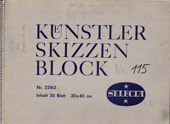 Skizzenblock  115  Datum  29.1.1970   22 Blätter