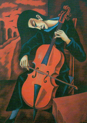Cello Spielerin  II  1991    90 x 120  V.V. 103