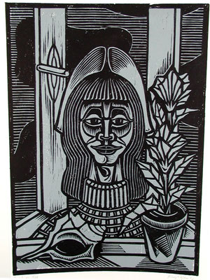 Frau am Fenster  1984  40 x 55