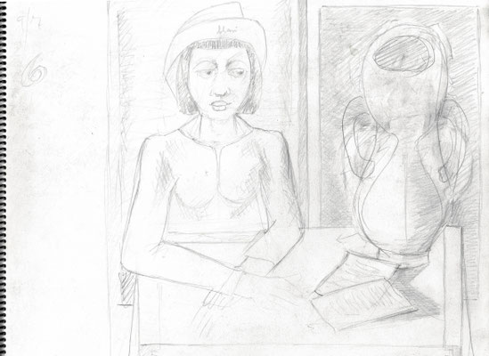 Blatt Nr. 9 1984  ( Öl )  Frau mit Mütze   V.V.71