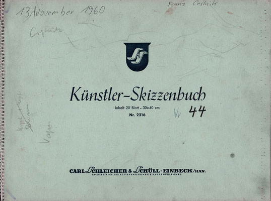 Skizzenblock  44  Datum  13.11.1960   13 Blätter