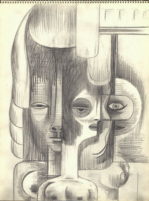 Blatt Nr. 16  11.1968  ( R )  Kubistische Köpfe  1970  8 - 26