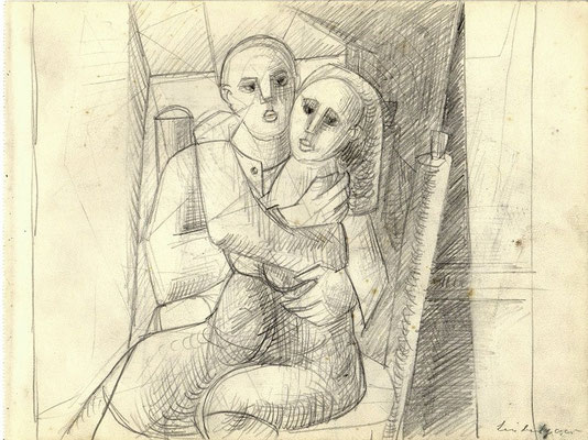 Blatt Nr.15  1953  ( R )  Sitzendes Paar  1955   9 - 10   ( Öl )  Liebespaar  1953   3 - H3