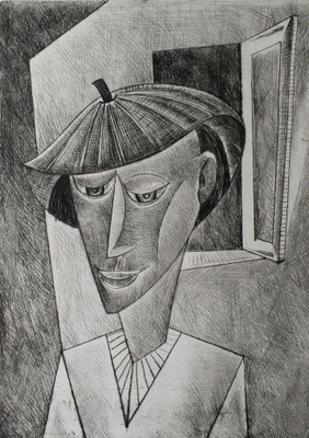 Mann mit Baskenmütze  1957   21 x 29,5