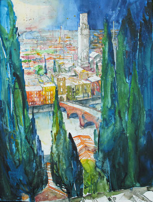 Verona_Blick vom Castel San Pietro 2_50x60 cm