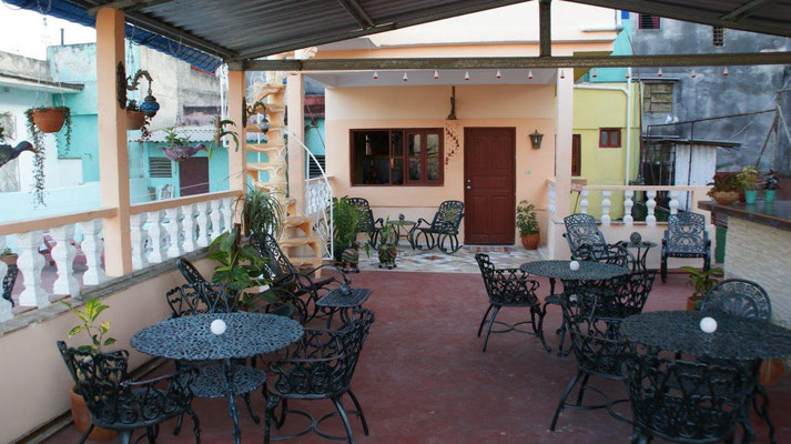 Our terrace on the 2nd floor with view to the apartment of the 'Casa Sol y Salsa'