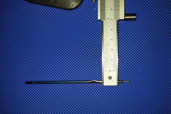 Marking caliper with ball pen refill inserted