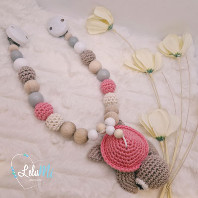 Wagenkette gehäkelte Schildkröte in pink