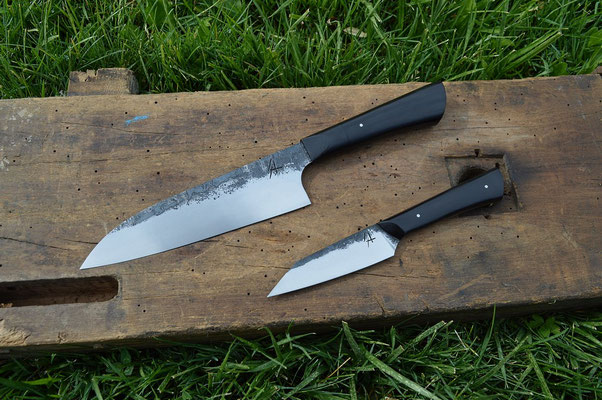 Cuisine #516, duo gyuto & universel pleine corne, 210 & 120mm