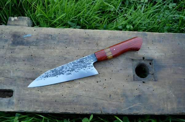 Cuisine #570, petit gyuto 135Cr3 surmartelé, cocobolo & bocote, 170mm