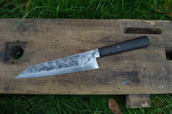 Cuisine #634, gyuto 135Cr3 & chêne des marais rustique, 230mm